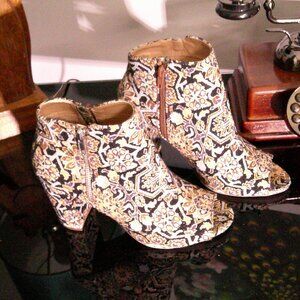 Candie's Tapestry Peep Toe Bootie